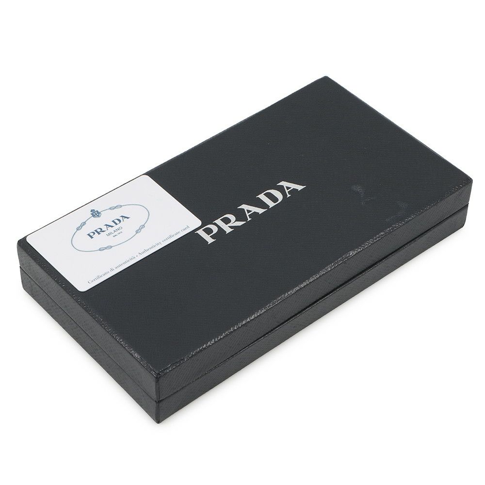 プラダ 長財布 ラウンドファスナー メタル ハート ローズ サフィアーノ レザー 1ML506 PRADA 財布 黒