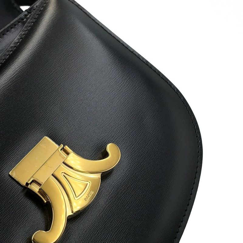 セリーヌ ショルダーバッグ トリオンフ ティーン ブザス レザー 110413BF4 CELINE 黒