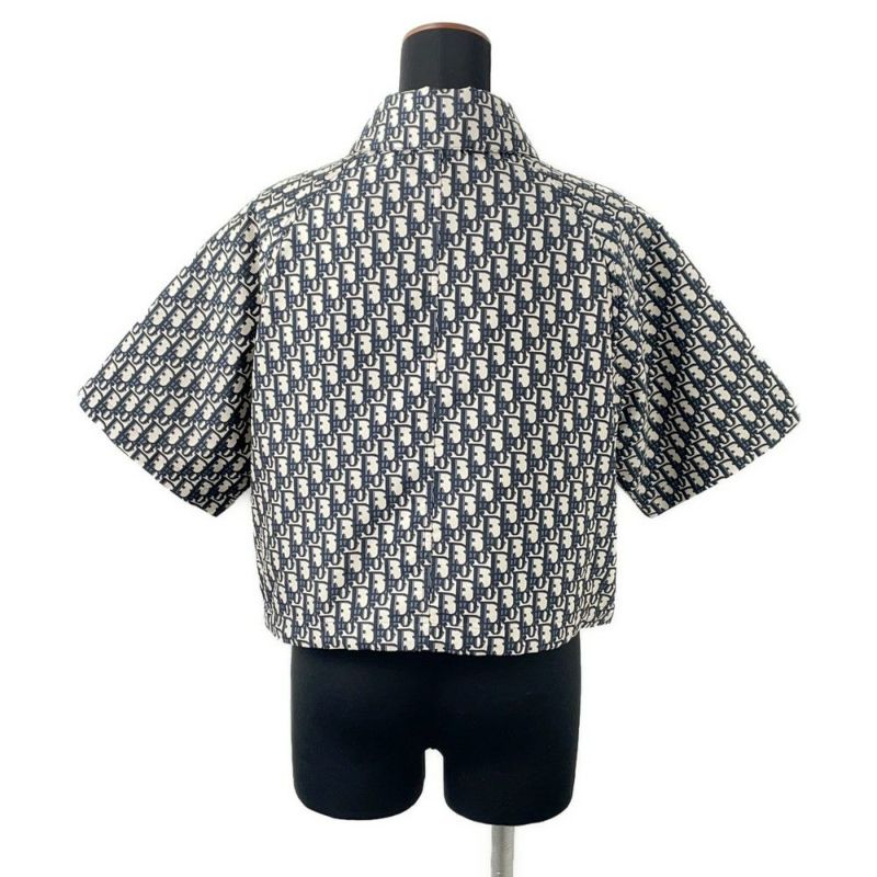 クリスチャン・ディオール 半袖シャツ オブリーク テクニカル タフタ ジャカード ショートスリーブ アノラック レディースサイズ36 トップス