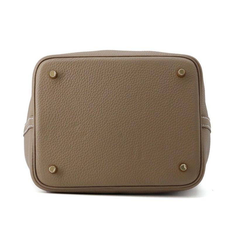 エルメス ハンドバッグ ピコタンロックMM エトゥープ/ゴールド金具 トリヨンクレマンス W刻印