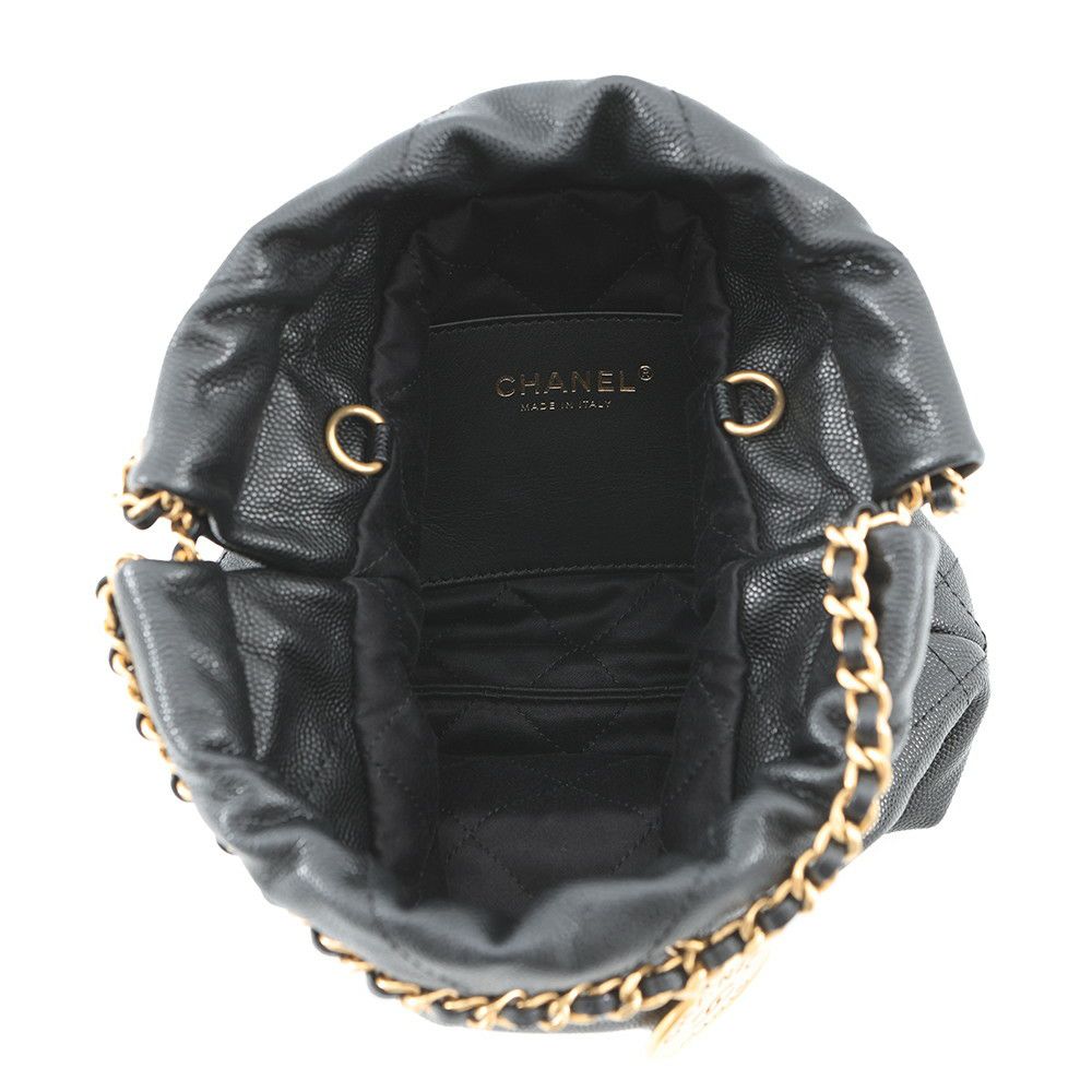 シャネル ハンドバッグ CHANEL 22 ミニ ココマーク キャビアスキン AS3980 CHANEL wayショルダー 黒