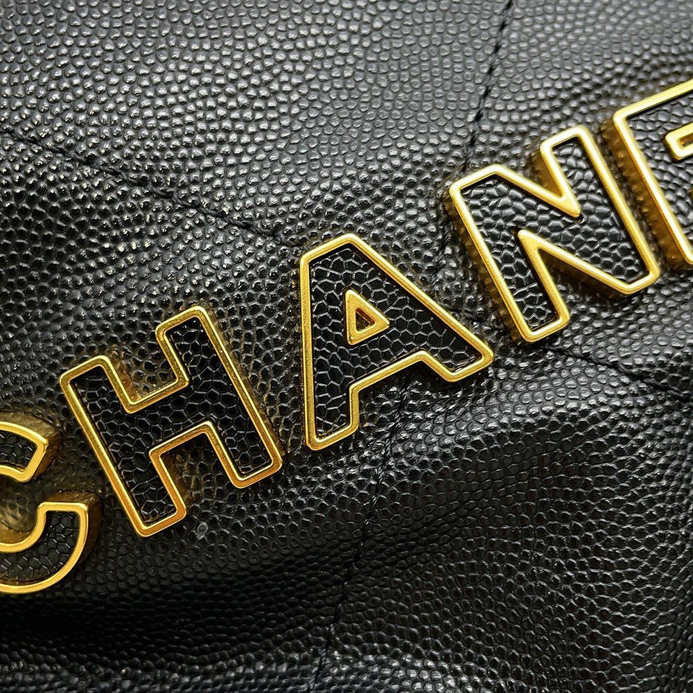 シャネル ハンドバッグ CHANEL 22 ミニ ココマーク キャビアスキン AS3980 CHANEL wayショルダー 黒