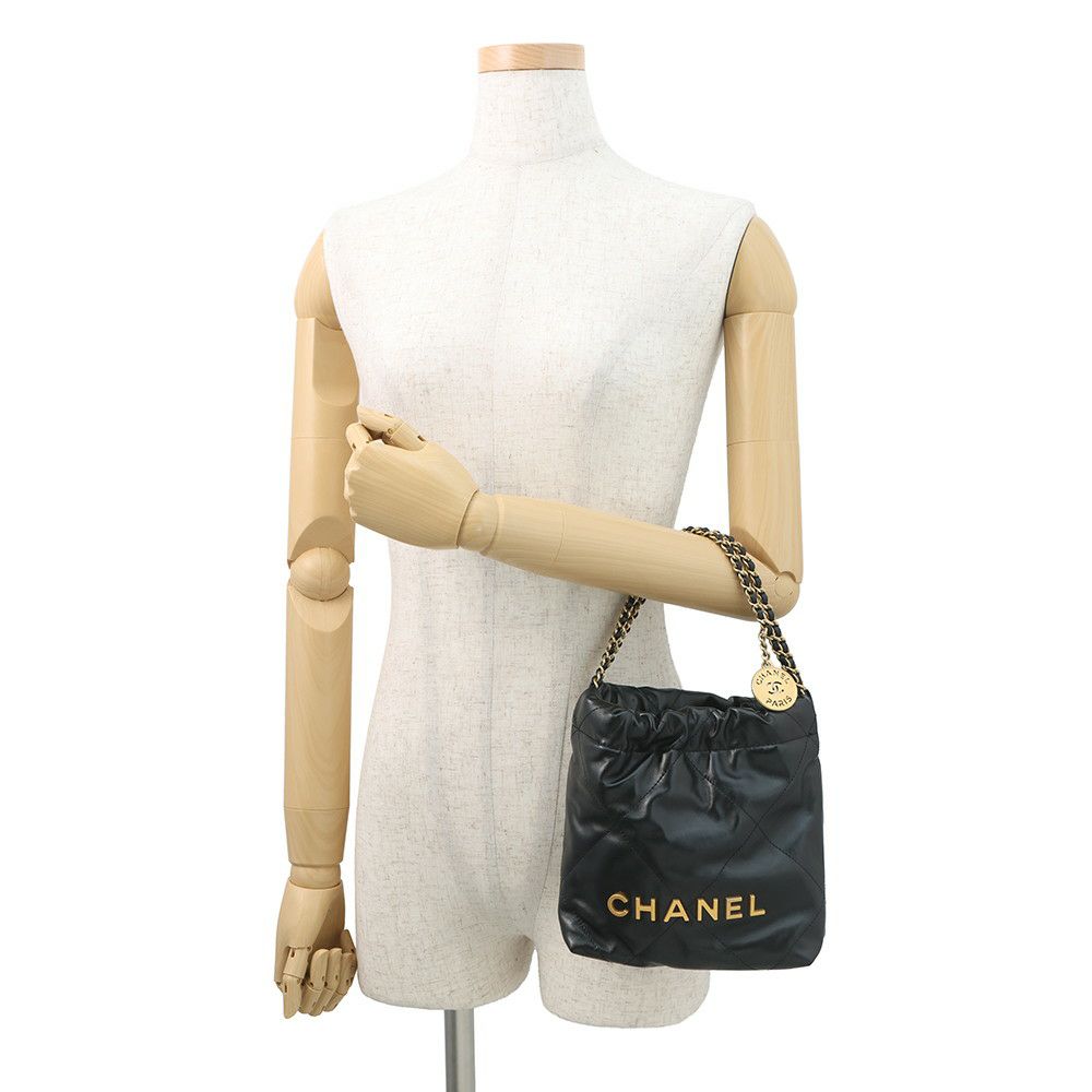 シャネル ハンドバッグ CHANEL 22 ミニ ココマーク シャイニーカーフスレザー AS3980 CHANEL 2way ショルダー