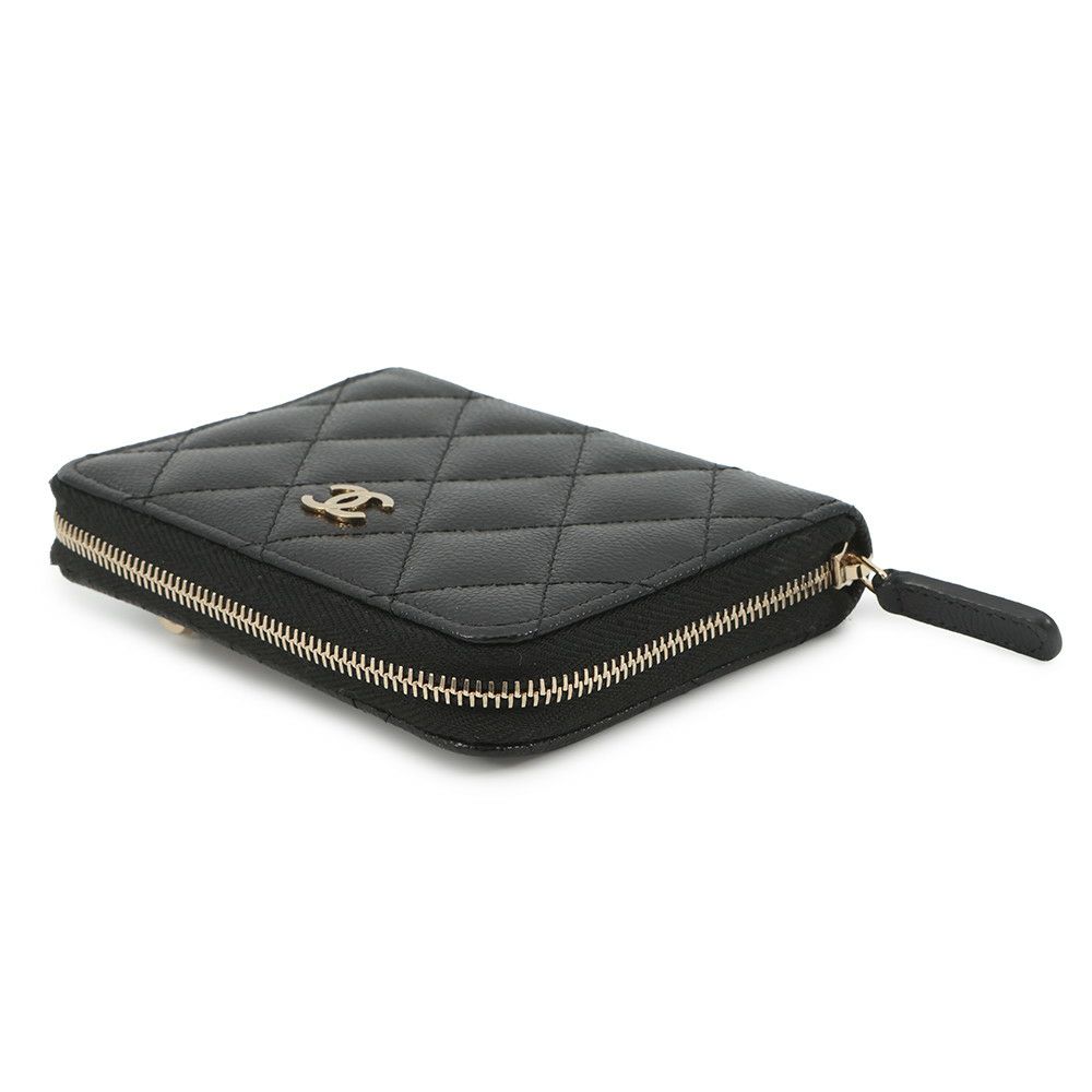 シャネル 二つ折り財布 マトラッセ スモールウォレット ココマーク キャビアスキン AP4652 CHANEL 財布 黒