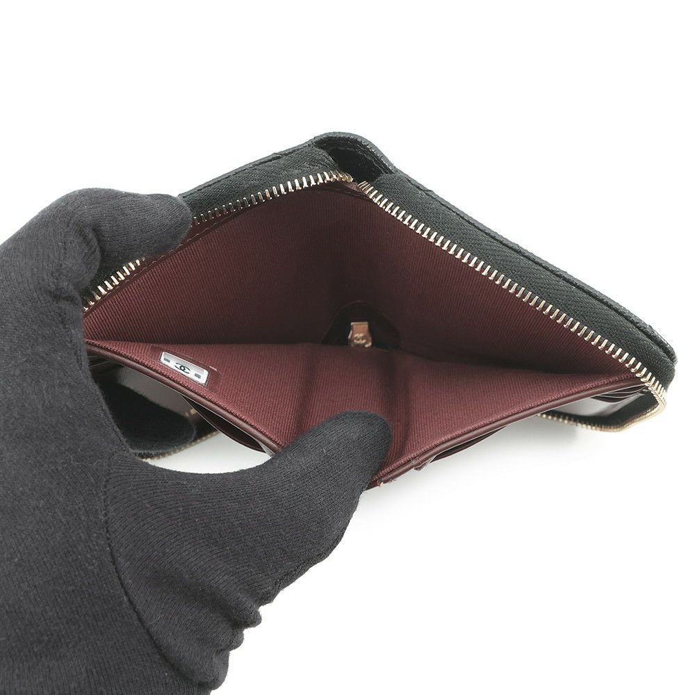 シャネル 二つ折り財布 マトラッセ スモールウォレット ココマーク キャビアスキン AP4652 CHANEL 財布 黒