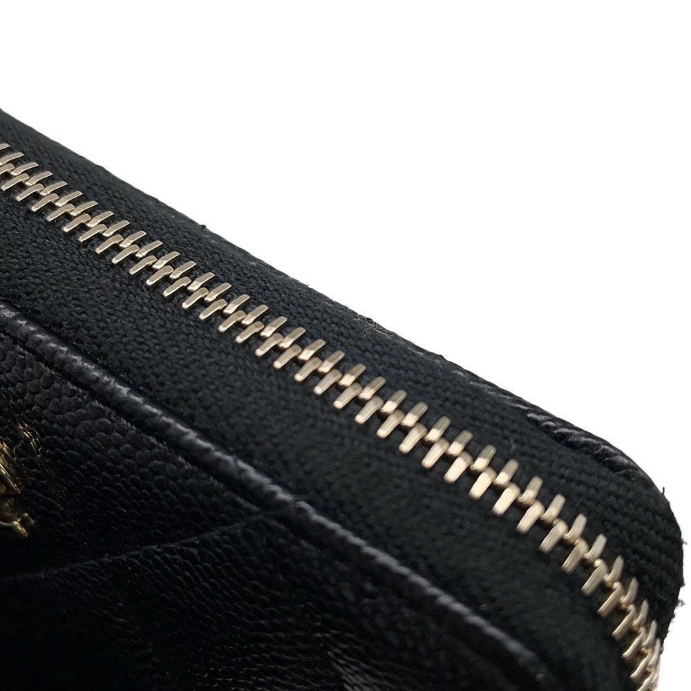 シャネル 二つ折り財布 マトラッセ スモールウォレット ココマーク キャビアスキン AP4652 CHANEL 財布 黒