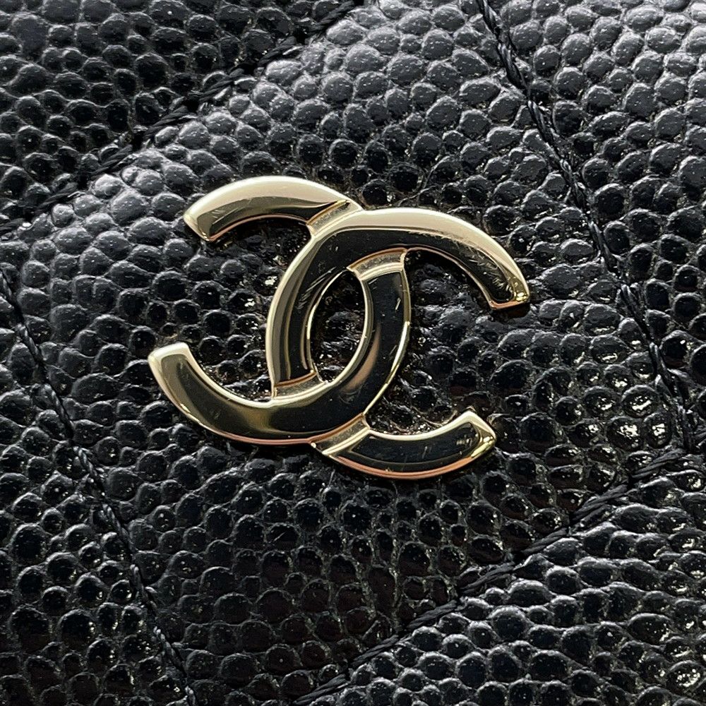 シャネル 二つ折り財布 マトラッセ スモールウォレット ココマーク キャビアスキン AP4652 CHANEL 財布 黒