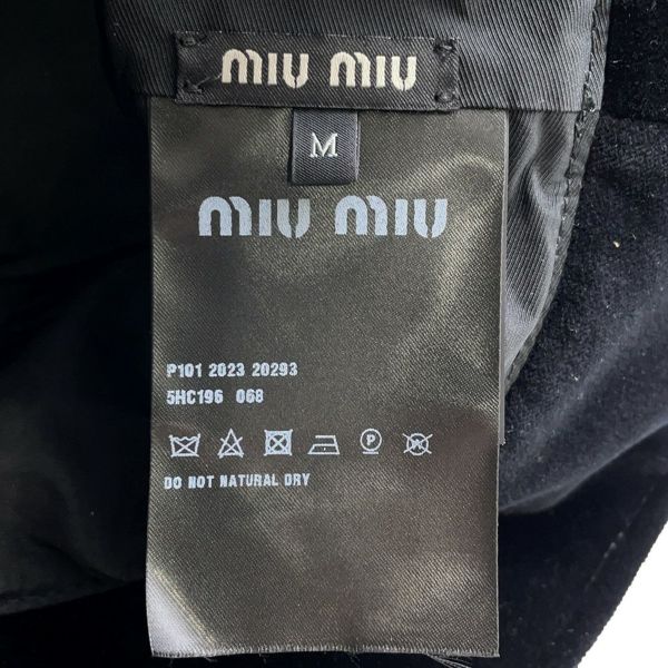 ミュウミュウ ハット ベルベット バケットハット サイズS 5HC196 MIUMIU 帽子 黒