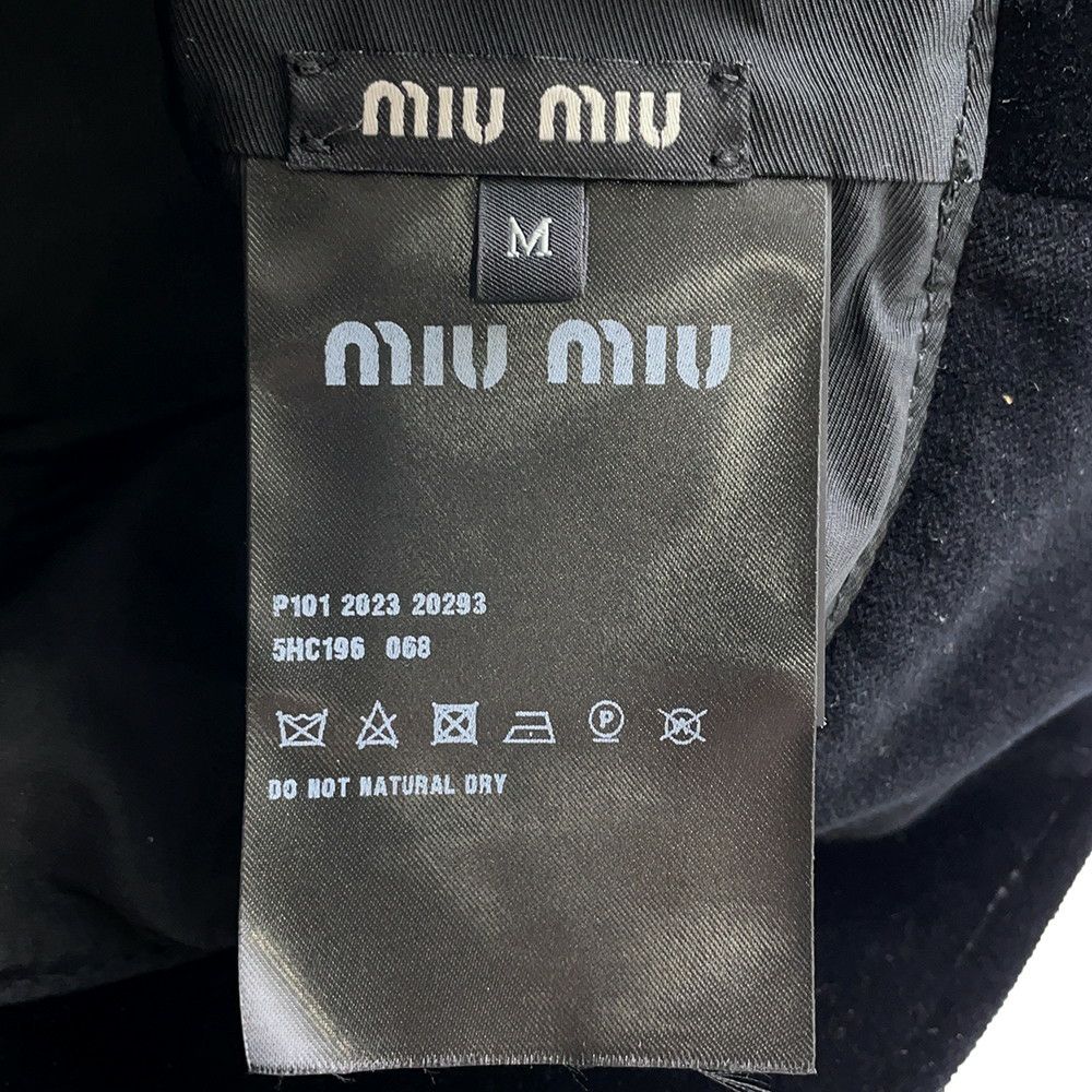 ミュウミュウ ハット ベルベット バケットハット サイズS 5HC196 MIUMIU 帽子 黒