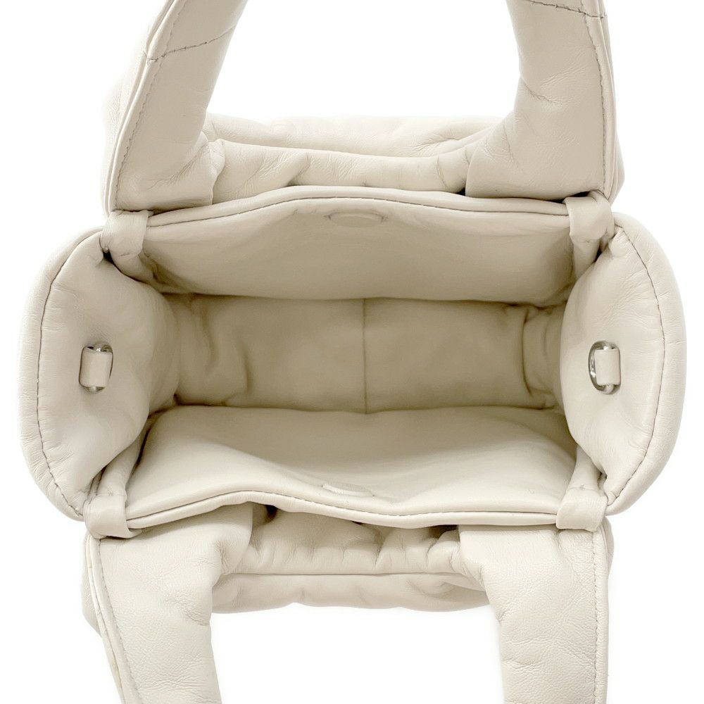 プラダ ハンドバッグ トライアングルロゴ ミニ ソフトナッパレザー 1BA359 PRADA 2wayショルダーバッグ 白