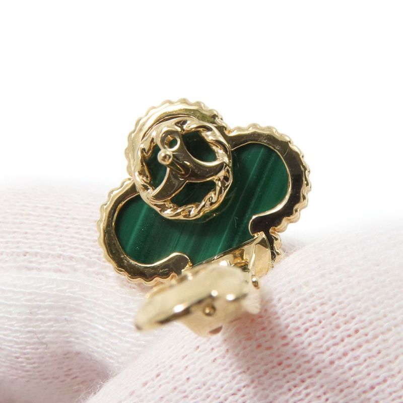 ヴァンクリーフ&アーペル ピアス マジック アルハンブラ イヤリング 3モチーフ マラカイト/ダイヤ 24P 計0.96ct K18YG VCARO9II00