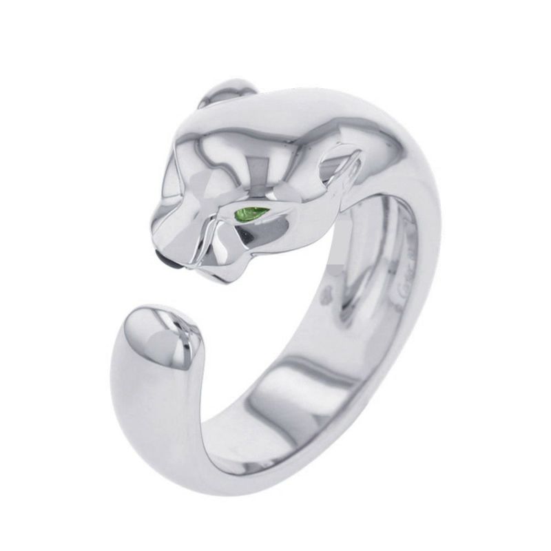 カルティエ リング パンテール ドゥ カルティエ ミディアム オニキス/ツァボライトガーネット 2P K18WG サイズ60 B4099500 指輪