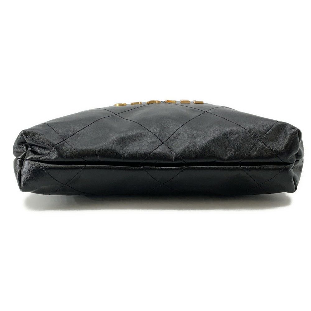 シャネル ハンドバッグ CHANEL 22 マトラッセ スモール シャイニー カーフスキン AS3260 ポーチ付き 黒