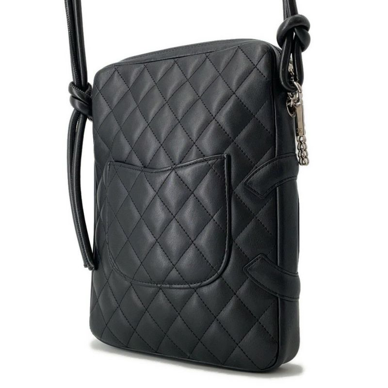 シャネル ショルダーバッグ カンボンライン ミディアム ココマーク レザー A25178 CHANEL バッグ 黒