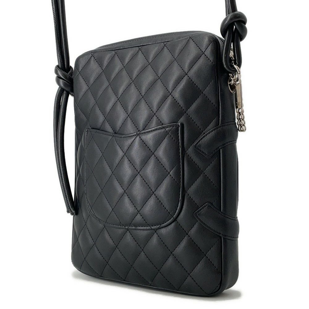 シャネル ショルダーバッグ カンボンライン ミディアム ココマーク レザー A25178 CHANEL バッグ 黒
