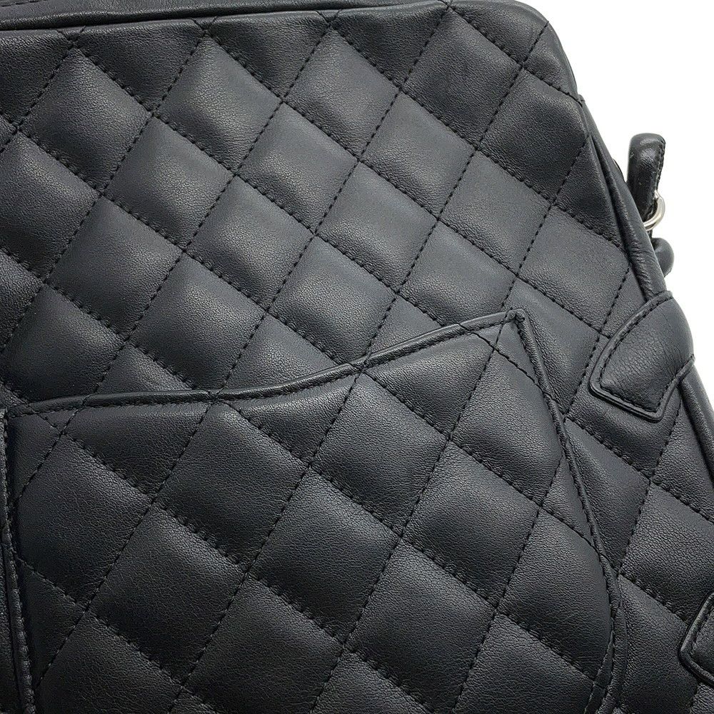 シャネル ショルダーバッグ カンボンライン ミディアム ココマーク レザー A25178 CHANEL バッグ 黒
