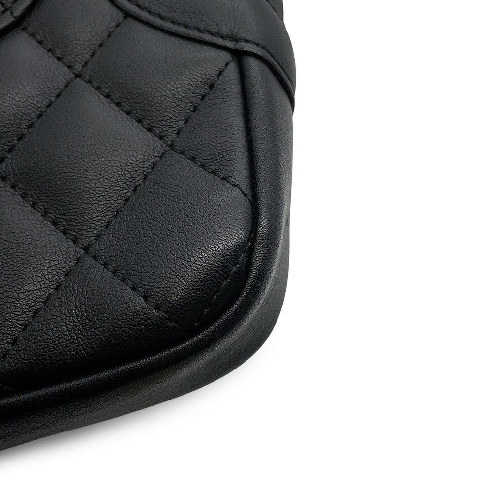 シャネル ショルダーバッグ カンボンライン ミディアム ココマーク レザー A25178 CHANEL バッグ 黒