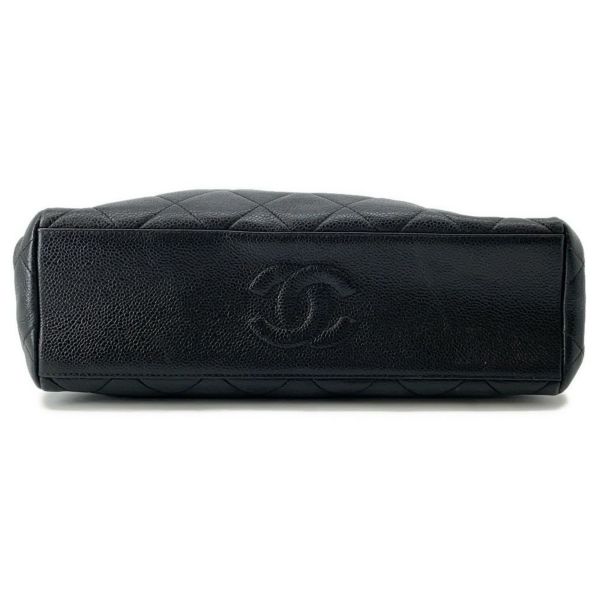 シャネル ハンドバッグ チェーンショルダー ココマーク がま口 マトラッセ ココマーク キャビアスキン CHANEL 黒