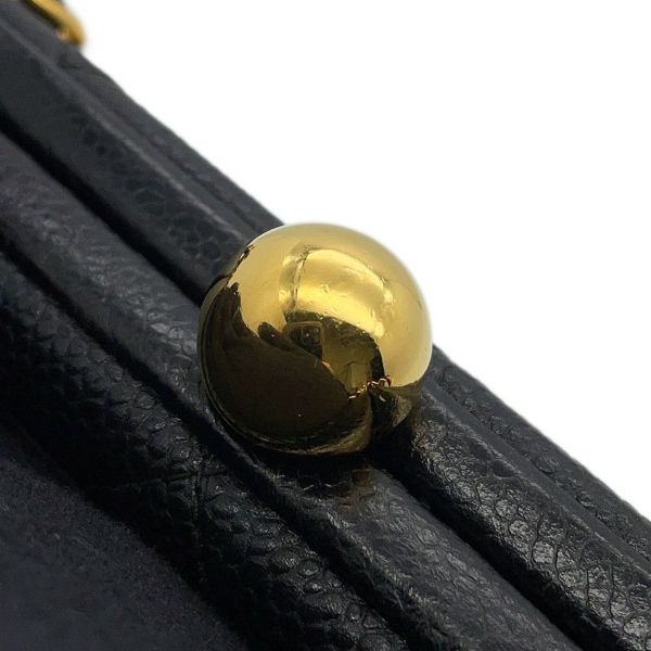 シャネル ハンドバッグ チェーンショルダー ココマーク がま口 マトラッセ ココマーク キャビアスキン CHANEL 黒