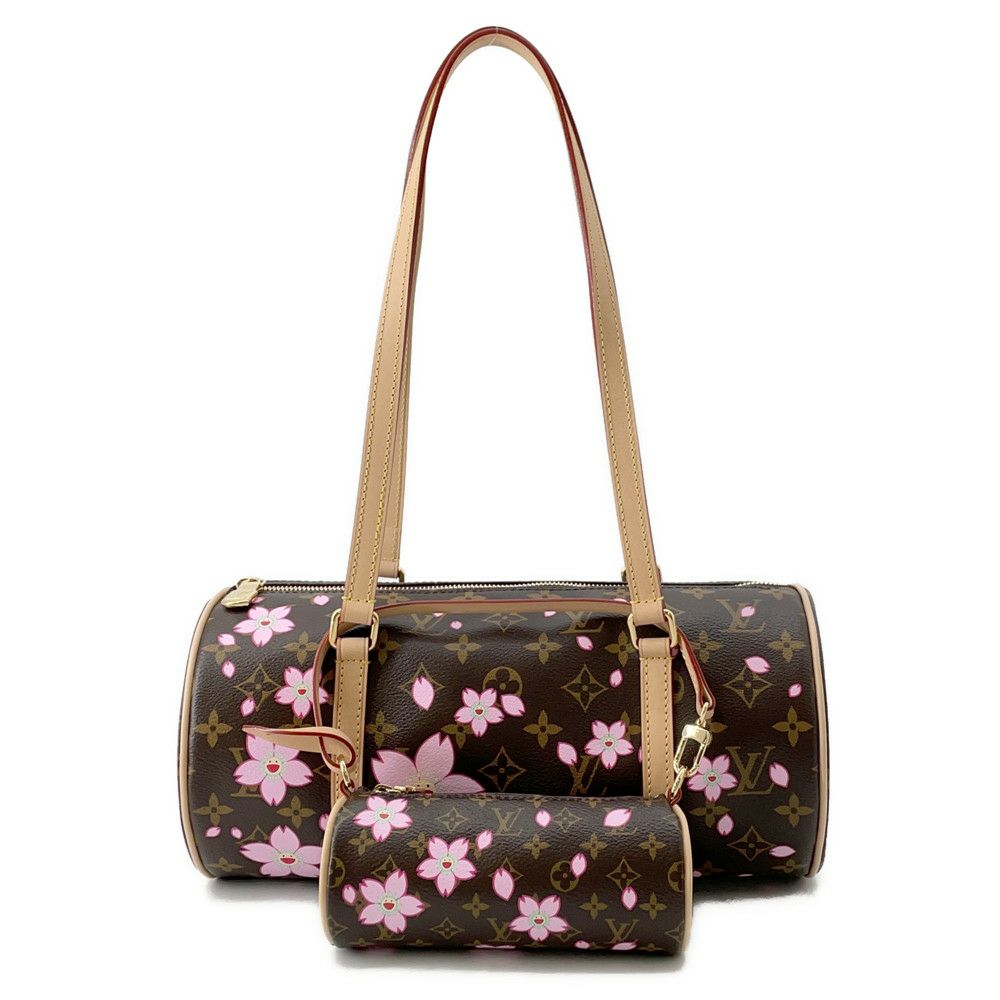 ルイヴィトン ハンドバッグ モノグラム・チェリーブロッサム LV×TM パピヨンMM M13097 ポーチ付き 村上隆 コラボ