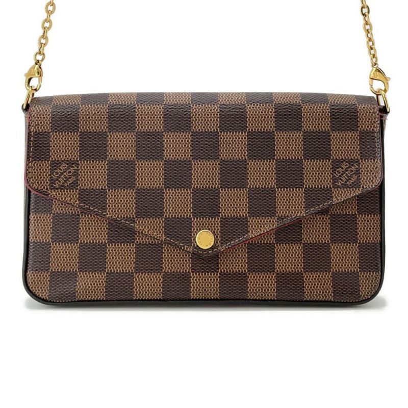 ルイヴィトン チェーンウォレット ダミエ・エベヌ ポシェット・フェリシー N40492 LOUIS VUITTON