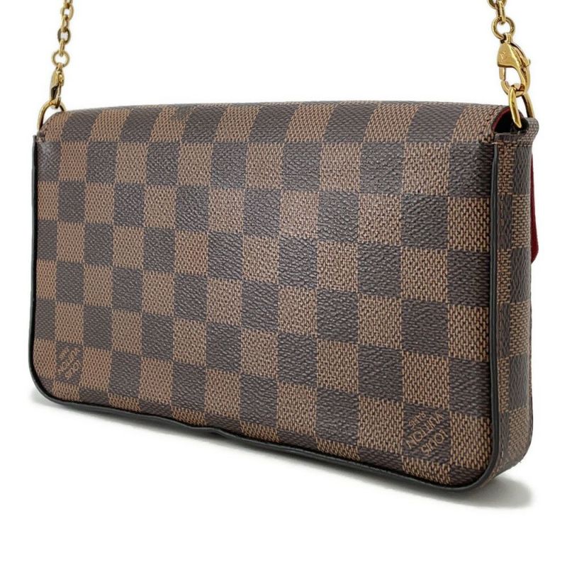 ルイヴィトン チェーンウォレット ダミエ・エベヌ ポシェット・フェリシー N40492 LOUIS VUITTON