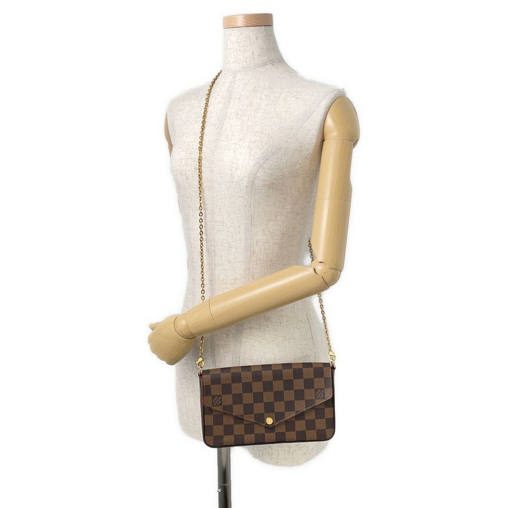 ルイヴィトン チェーンウォレット ダミエ・エベヌ ポシェット・フェリシー N40492 LOUIS VUITTON