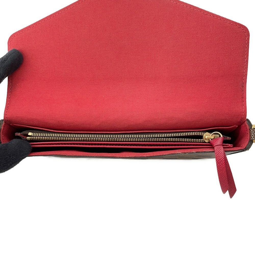 ルイヴィトン チェーンウォレット ダミエ・エベヌ ポシェット・フェリシー N40492 LOUIS VUITTON