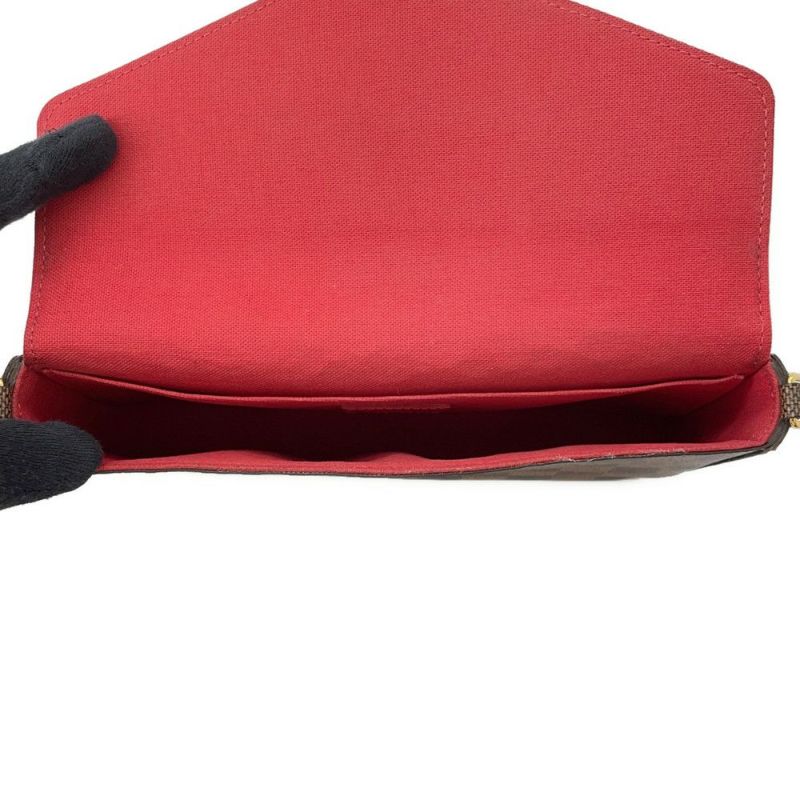 ルイヴィトン チェーンウォレット ダミエ・エベヌ ポシェット・フェリシー N40492 LOUIS VUITTON