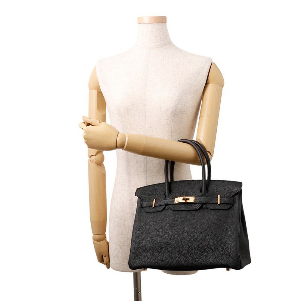 エルメス バーキン30 ブラック/ピンクゴールド金具 トゴ Y刻印 HERMES Birkin ハンドバッグ 黒