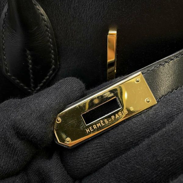 エルメス バーキン35 ブラック/ゴールド金具 ボックスカーフ □F刻印 HERMES Birkin ハンドバッグ 黒