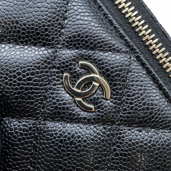 シャネル チェーンショルダーバッグ バニティ ココマーク マトラッセ キャビアスキン AP1341 CHANEL ヴァニティ 黒