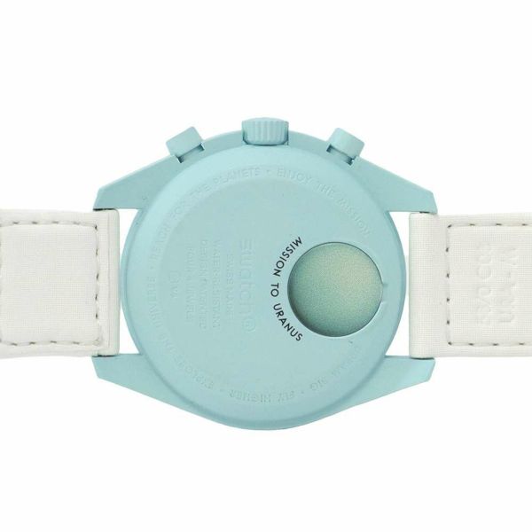 スウォッチ オメガ コラボ ミッション トゥ ウラヌス SO33L100 Swatch 腕時計 ライトブルー文字盤