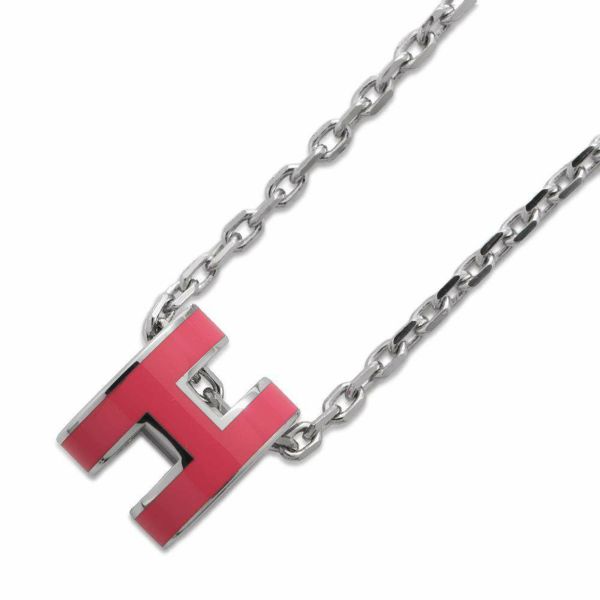 エルメス ネックレス ミニ・ポップアッシュ ローズトロピカル/シルバー金具 HERMES アクセサリー