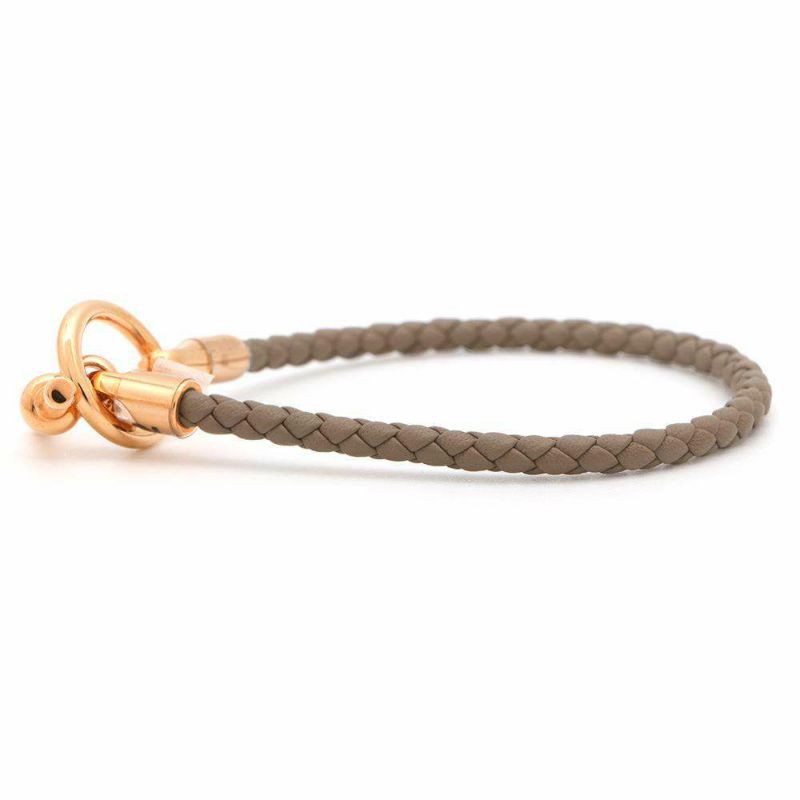 エルメス ブレスレット グレナン エトゥープ/ピンクゴールド金具 スイフト サイズT2 HERMES アクセサリー