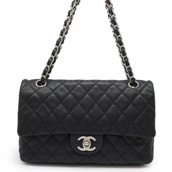 シャネル チェーンショルダーバッグ マトラッセ ココマーク ソフトキャビアスキン A01112 CHANEL バッグ 黒