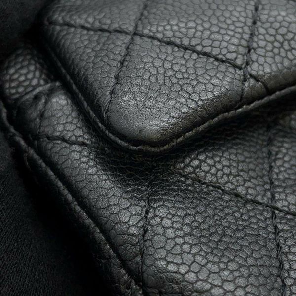 シャネル チェーンショルダーバッグ マトラッセ ココマーク ソフトキャビアスキン A01112 CHANEL バッグ 黒