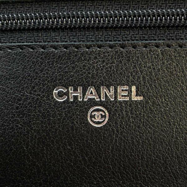 シャネル チェーンウォレット ココマーク キャビアスキン A48654 CHANEL チェーンショルダーバッグ 財布 黒