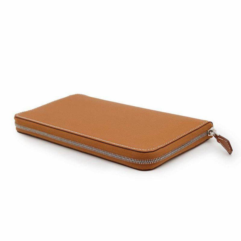 エルメス 長財布 アザップロング シルクイン ゴールド/シルバー金具 エプソン W刻印 財布