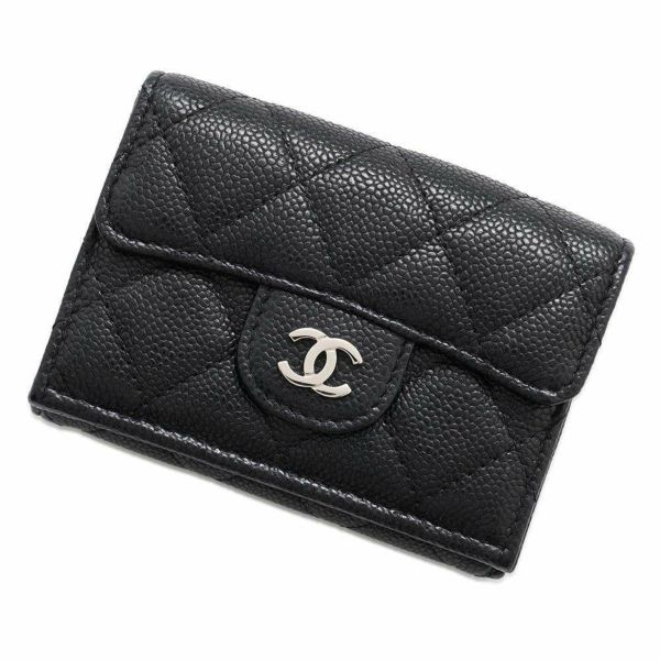 シャネル 三つ折り財布 マトラッセ ココマーク クラシック スモール フラップ ウォレット AP0230 CHANEL 財布 黒