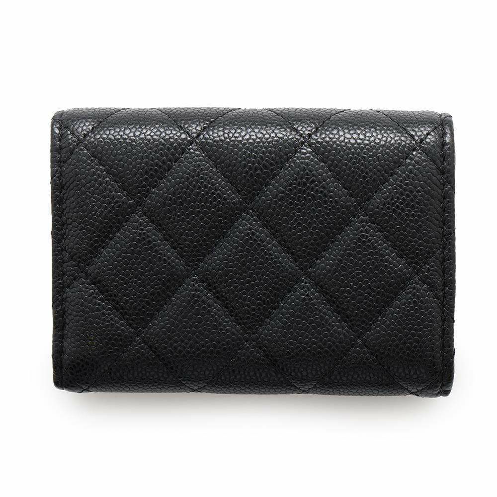 シャネル 三つ折り財布 マトラッセ ココマーク クラシック スモール フラップ ウォレット AP0230 CHANEL 財布 黒