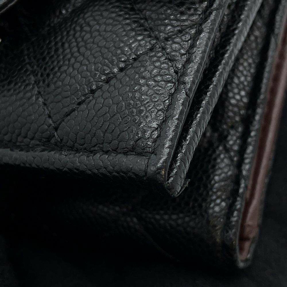 シャネル 三つ折り財布 マトラッセ ココマーク クラシック スモール フラップ ウォレット AP0230 CHANEL 財布 黒