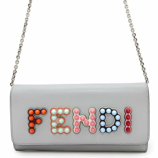 フェンディ チェーンウォレット スタッズ 8M0365 FENDI 財布 グレー 安心保証 | 中古・新品ブランド販売ギャラリーレア公式通販