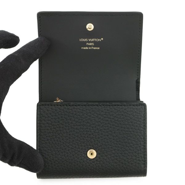 ルイヴィトン 三つ折り財布 トリヨンレザー ポルトフォイユ・カプシーヌ タイニー M12149 ブラック 黒