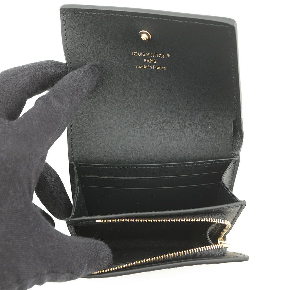 ルイヴィトン 三つ折り財布 トリヨンレザー ポルトフォイユ・カプシーヌ タイニー M12149 ブラック 黒
