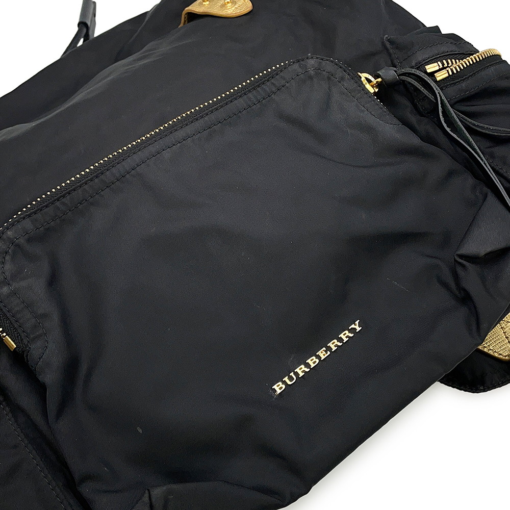 バーバリー リュック ロゴ バックパック ナイロン 4033282 BURBERRY 黒