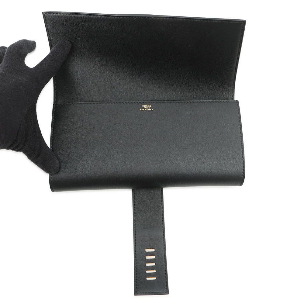 エルメス ポシェットメドール ブラック/ゴールド金具 スイフト X刻印 HERMES バッグ 黒