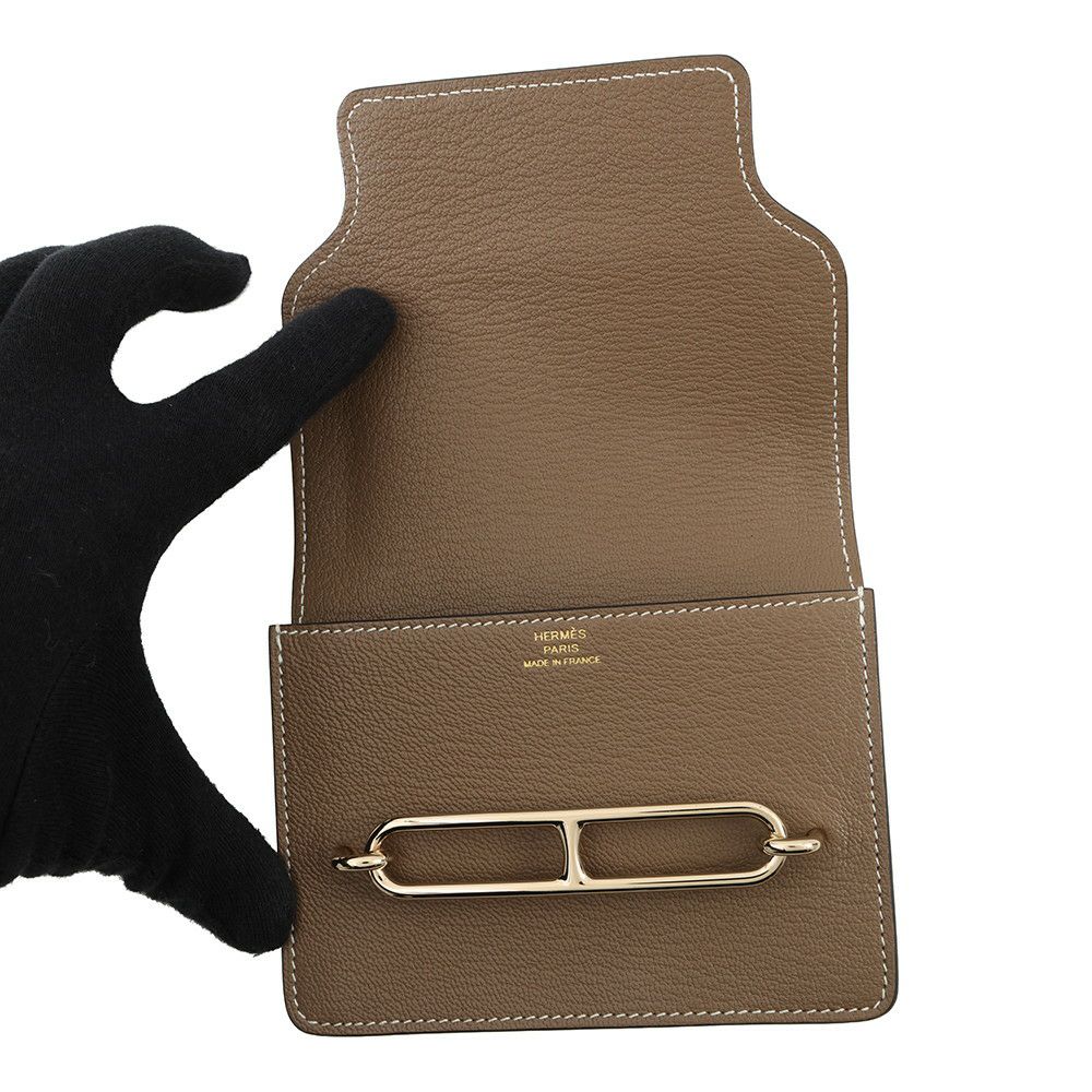 エルメス 財布 ロウリス ルリ エトゥープ/シャンパンゴールド金具 シェブルミゾル U刻印 HERMES 財布