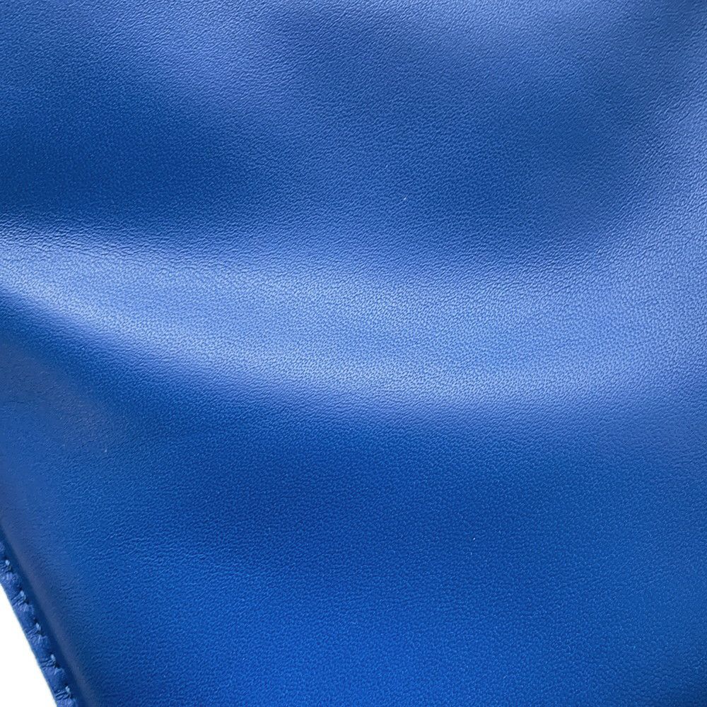 エルメス ポーチ ピロ ブルーフランス/ラッカー金具 ラムスキン B刻印 HERMES バッグ