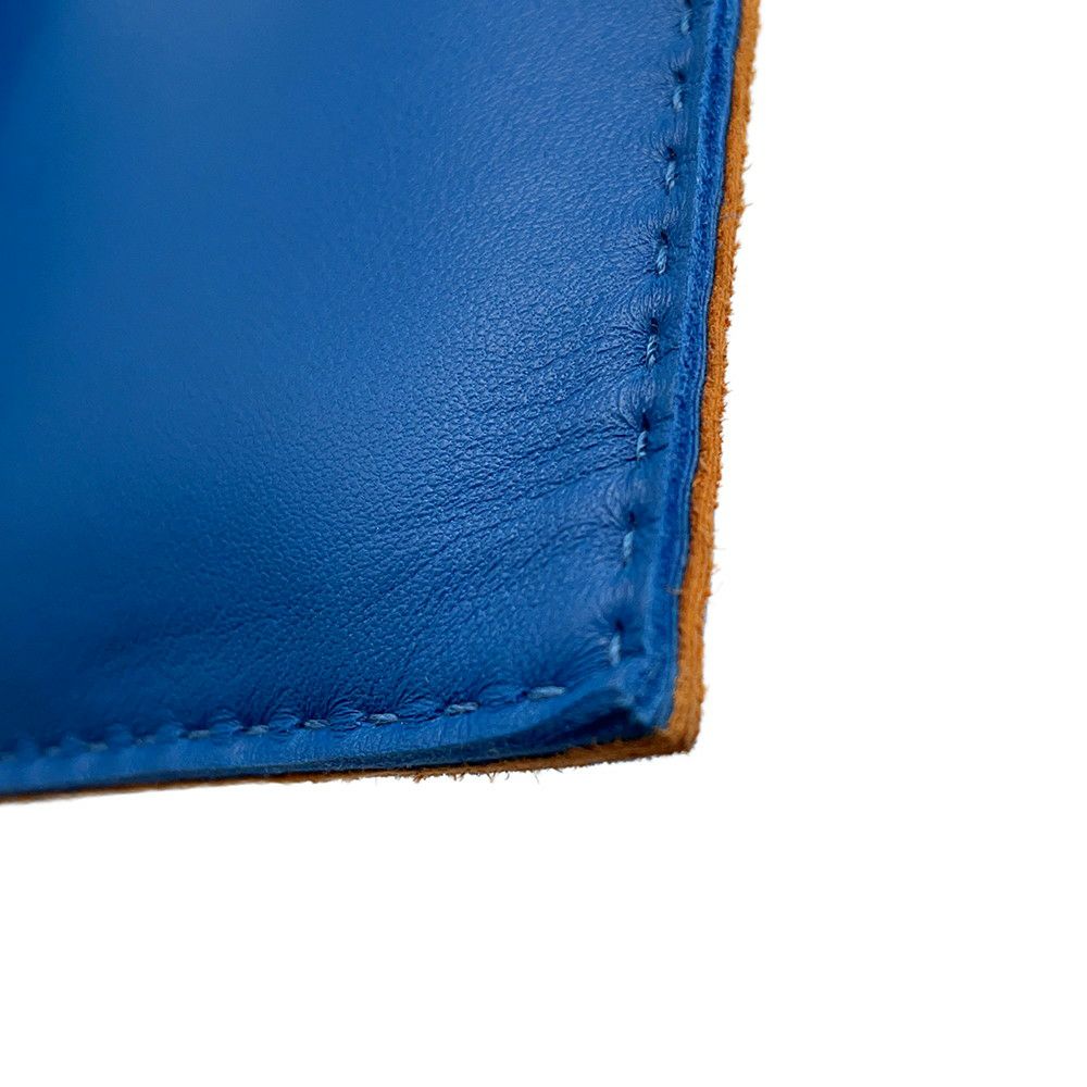 エルメス フォンケース ピロ ブルーフランス/セサミ/ラッカー金具 ラッカー金具 U刻印 HERMES ポーチ